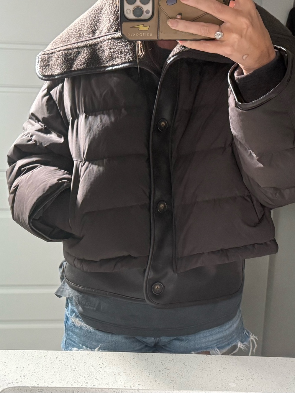 Rag and bone - Gloria mixed media Puffer Jacket nwot